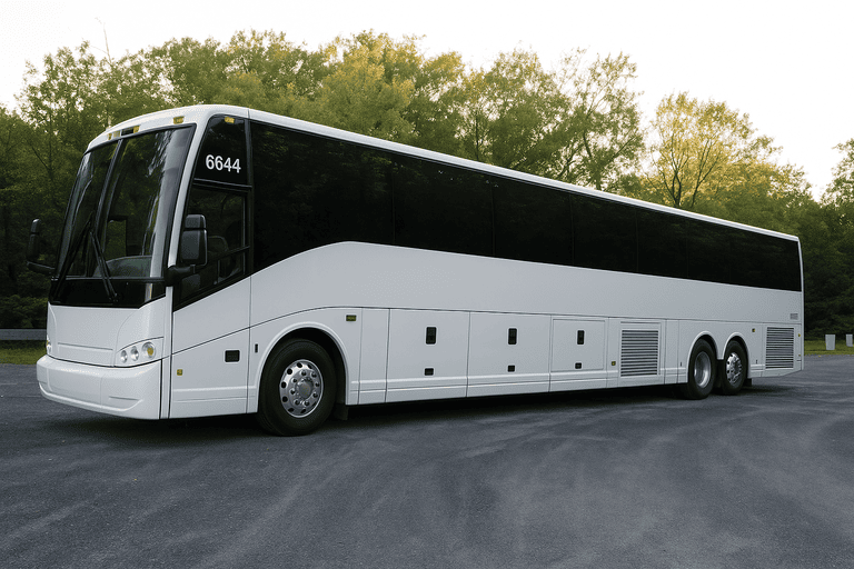 exterior of Charter Bus Rental Rock Hill coach bus